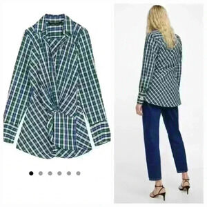 Zara Open Front Plaid Shirt